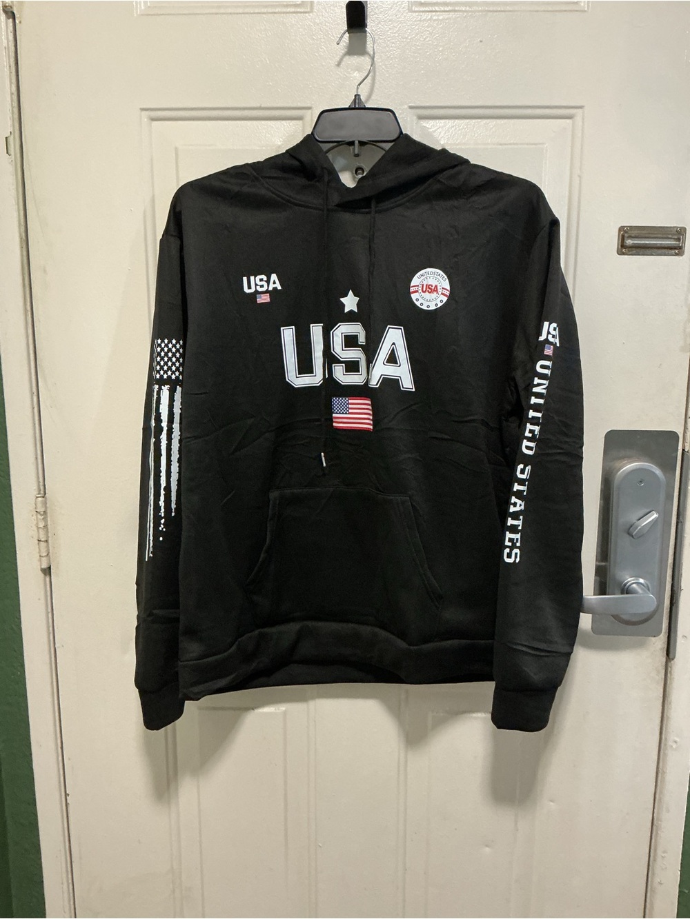 USA Soccer Graphic Black Men's Hoodie Sweatshirt